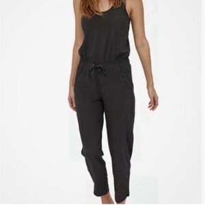 Patagonia Fleetwith Romper Jumpsuit Black Sleeveless Pockets Hiking Travel Small